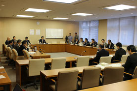 県庁からは、東京出張中で不在の謝花喜一郎知事公室長に代わり、池田竹州基地対策統括監が事実関係の説明に参加した=15日、県議会
