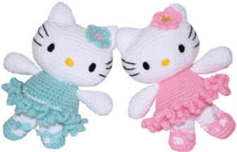 Tutoriel: bonjour kitty tissé crochet (amigurumi) danseur - ballet danseur Bonjour kitty