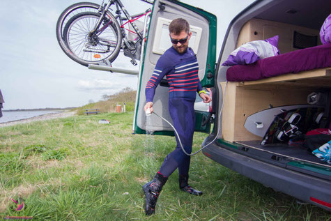 Die Dusche im VW Bus oder Campervan