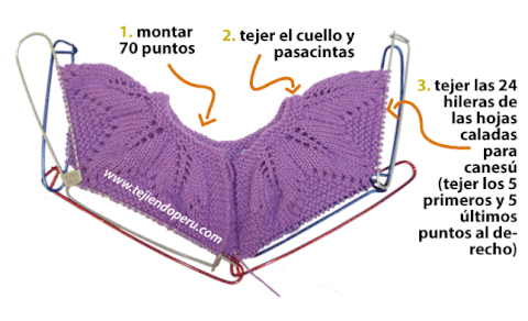 rop&oacute;n o chaqueta para bebe con cuello canes&uacute; de hojas caladas