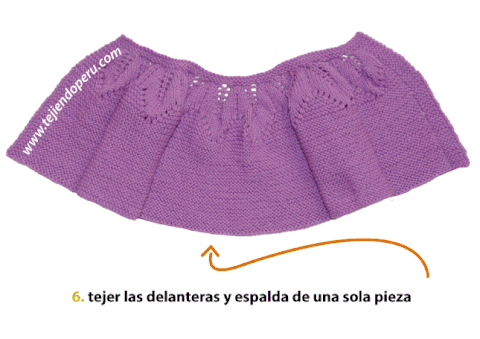 rop&oacute;n o chaqueta para bebe con cuello canes&uacute; de hojas caladas