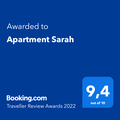 Booking Traveller Review Award Apartment Sarah