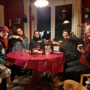 Gnadenbrothof Ziegenhain volunteers sharing a meal at the animal sanctuary in Germany.