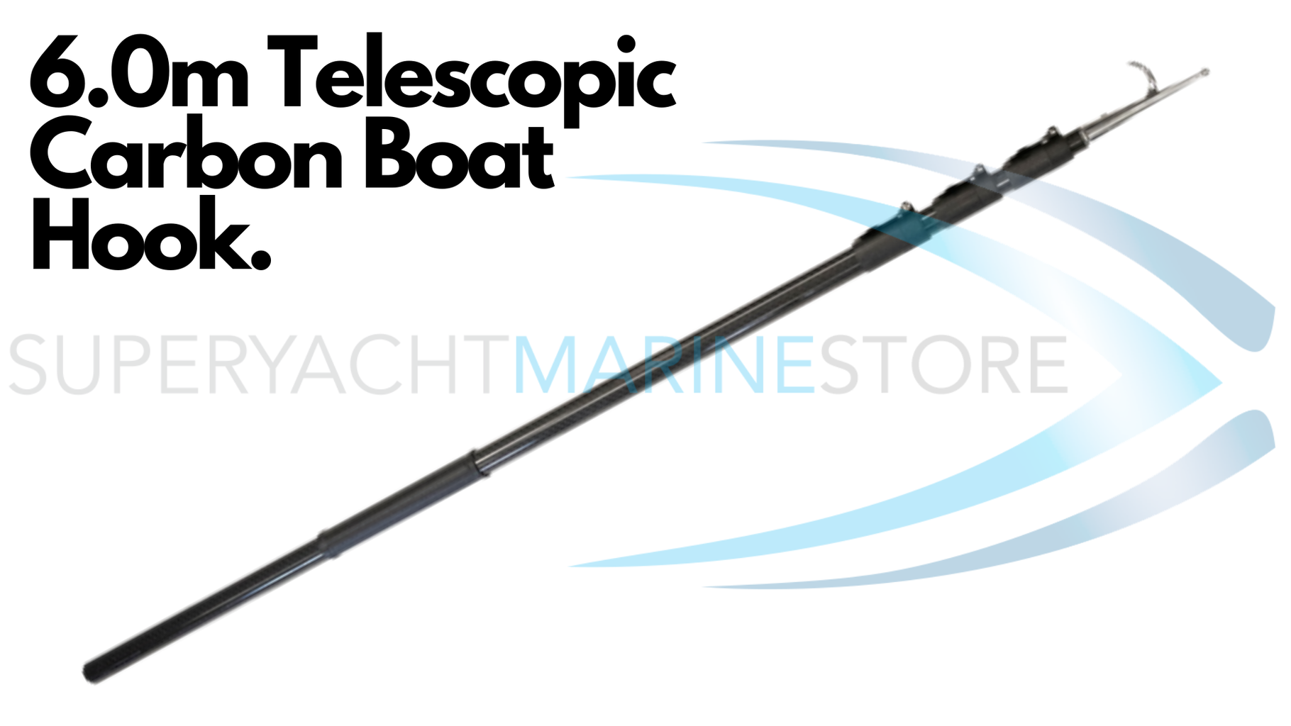 6.0m telescopic carbon boat hook