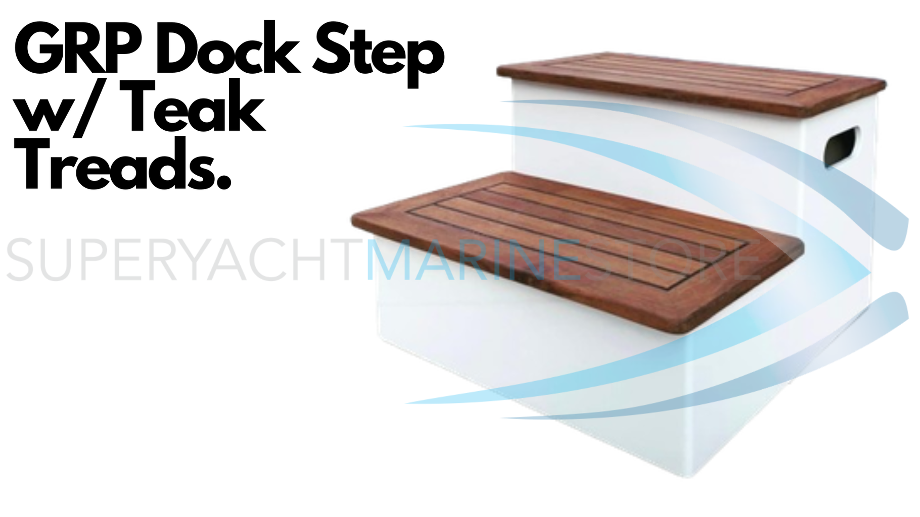GRP dock steps with teak treads