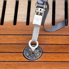 Caulk line flush fit tender tie down kit