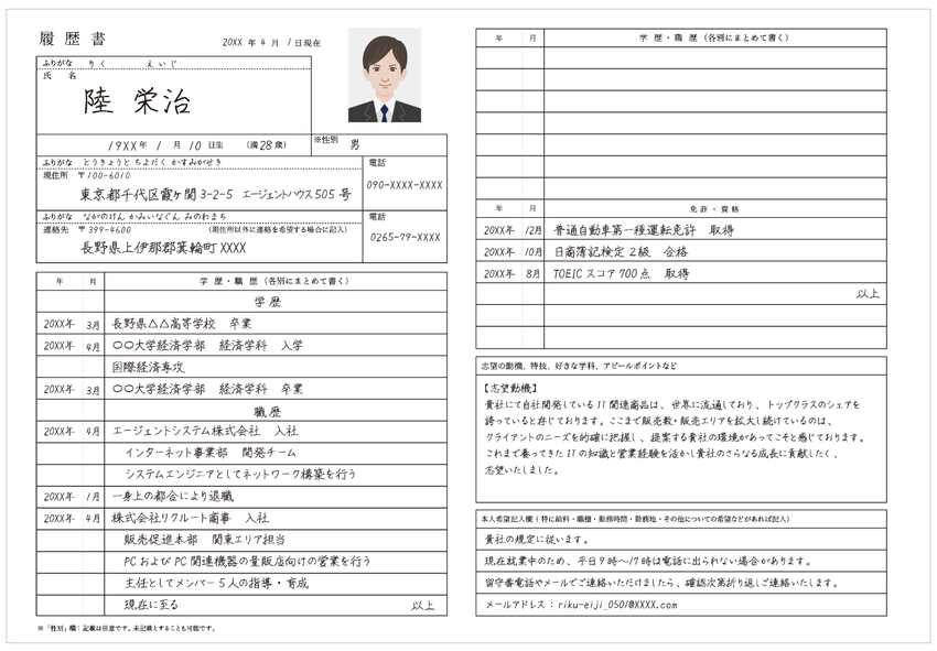 A Japanese resume template with clean, scannable sections and tailored achievements, demonstrating how to structure content for global recruiters.