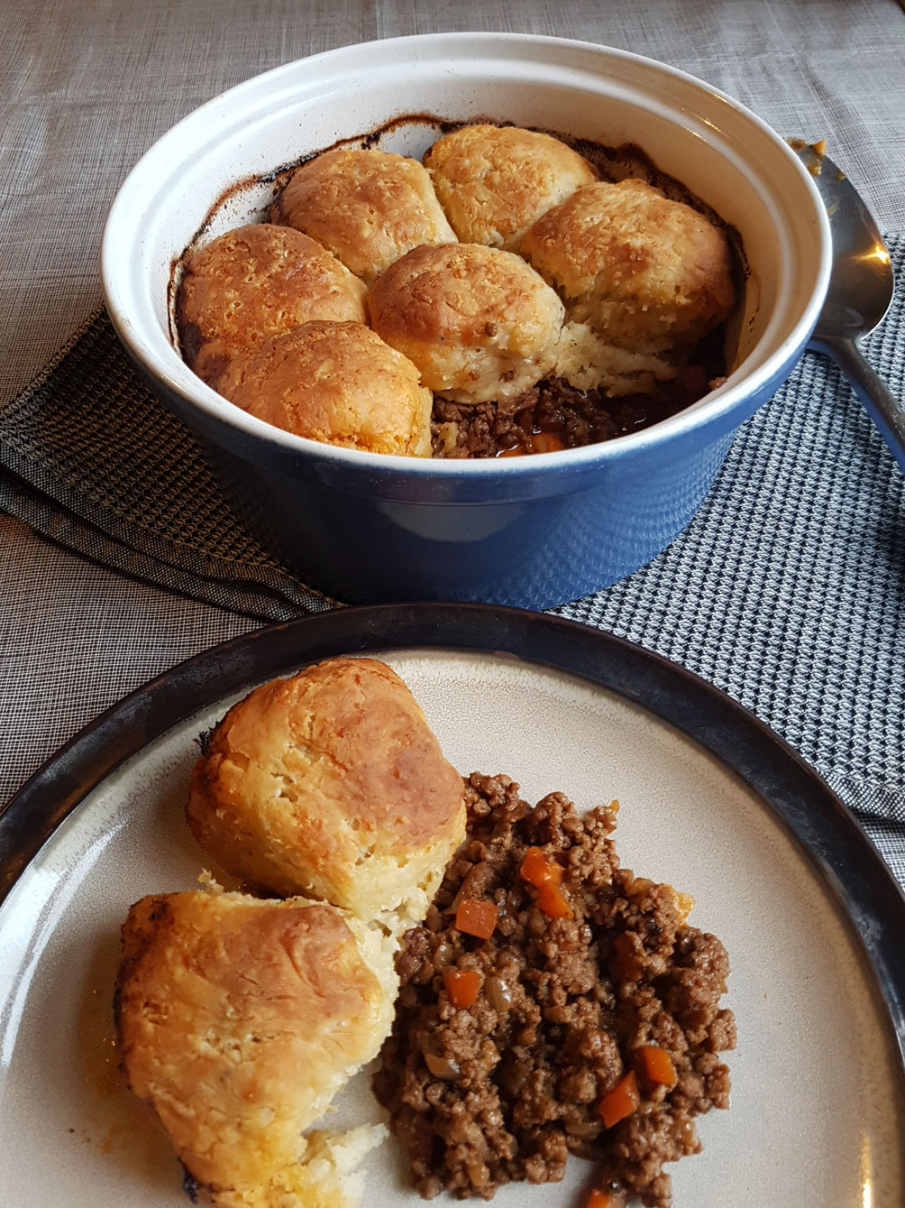 Savoury Mince with Cheese Dumplings The Credit Crunch Cooke