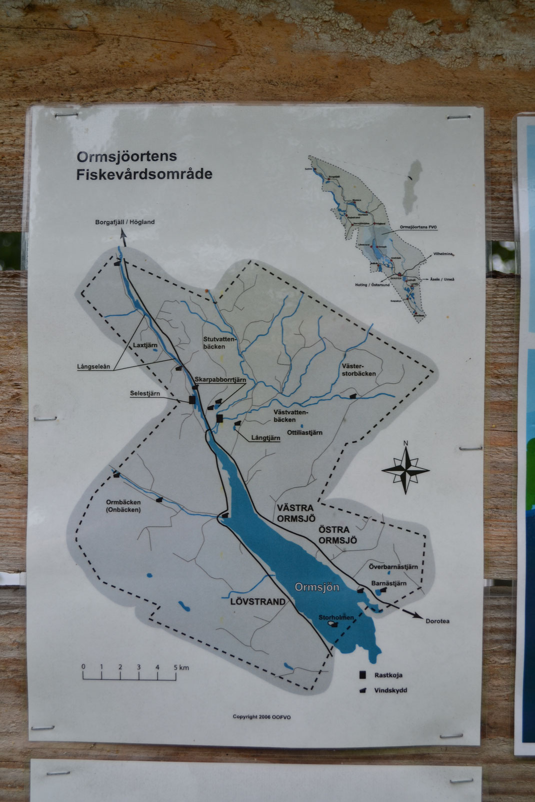 Fiskekartan, kaartje met de viswateren rondom Orsmsjö