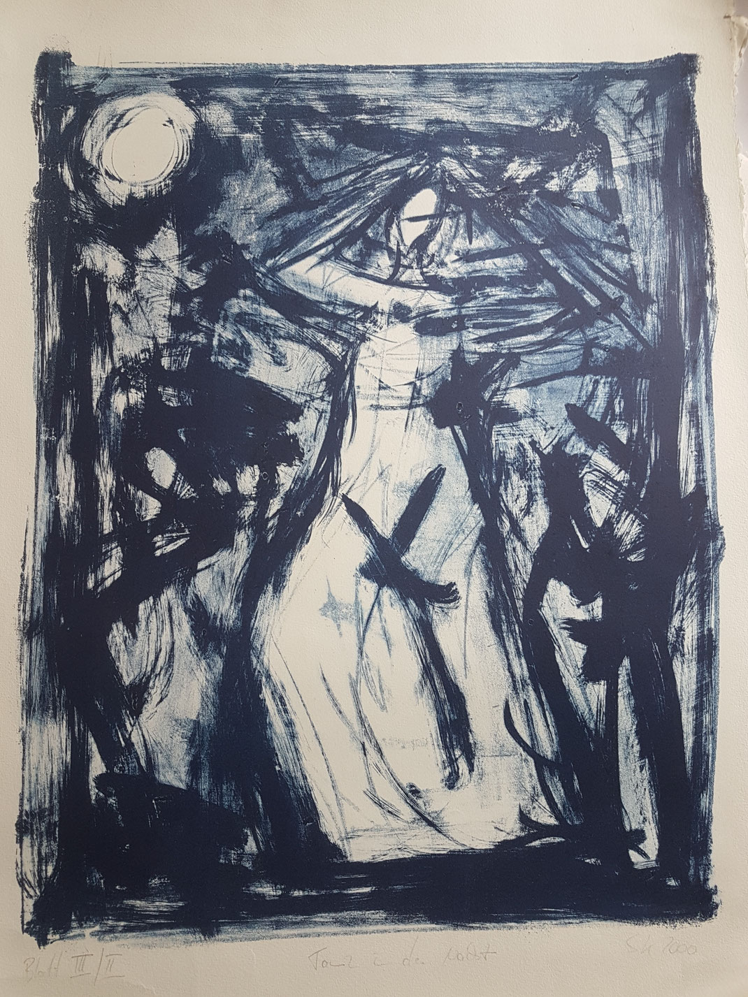 Einsame Menschen- Verzweiflung, Lithographie, 2000