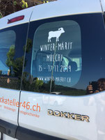 Druckatelier46 Mülchi - Autobeschriftung Winter-Märit Mülchi