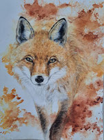 Faire les yeux doux, aquarelle 21x33cm, 2025