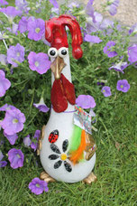 Betonhuhn, Knetbeton, Deko Garten, Funky Chicken, Seidenhühner