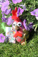 Betonhuhn, Knetbeton, Deko Garten, Funky Chicken, Seidenhühner