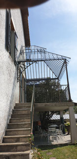 verrière extérieure fer forgé, terrasse