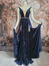 Nachthimmel Kleid, Sternenkleid, ACOTAR, Feyre, Rhysand, Fantasy Kleid, Ballkleid, Kostüm, Cosplay