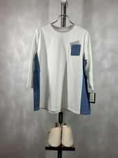 カットソー＆布帛コンビ７分袖  フォーユー価格　2,880円(税込)   
