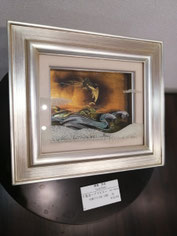 千重波ーアマビエー 多層ガラス絵（4層）、箔　140×180mm 132,000円　165,000円（税込）
