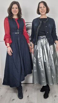 Dark denim kombinieren: Mit Silber oder Farbakzent. Mein Outfit ist komplett second hand.