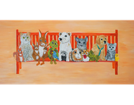 Giraffe Kind Kuss Liebe Porträt Leinwand Kunstdruck Malerei Kunst Tierart