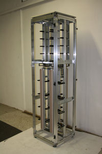 Kabelabschlussschrank Typ VKM, 2x 2x 64 Blitzschutzsätze 2pol, 2 x 5 Rangierwaben EMV (Elektromagnetische Verträglichkeit) Version