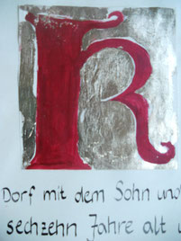 Initialien / Vergolden - darin sind wir inzwischen fast Spezialisten.Es macht unheimlich Spaß diese sehr alte "Kunst auszuprobieren