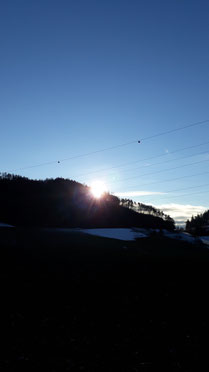 Sonnenaufgang Bottisacher/Riedacher 2021-01-24. Foto Bernhard Schweizer