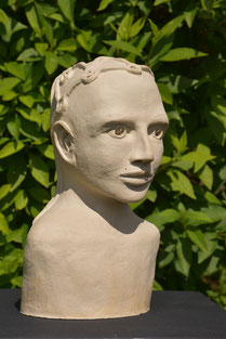 L'androgyne , sculpture en terre cuisson grès / Dominique Petit