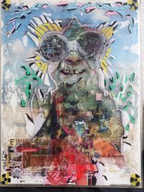 Techniques mixtes & transferts d'images 25x10cm 2024