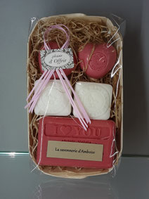 coffret St Valentin i love you savon coeur