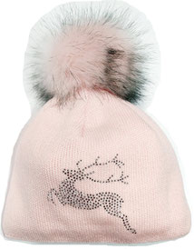 Haube mit Hirsch-Sequins, rosa