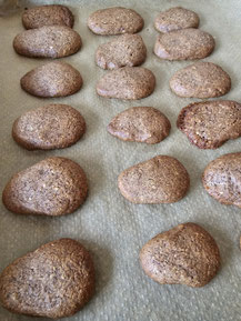 Frisch gebackene Bärentatzen Plätzchen auf dem Backblech