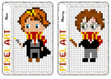 fiche pixel art coloriage école primaire Ron Weasley