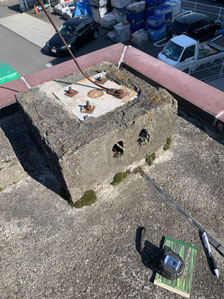 練馬区戸建て 笠木板金劣化と架台周辺状況