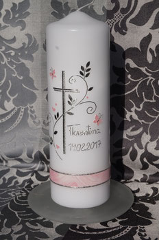 Taufkerze Lebensbaum, Kerze Taufe mit Lebensbaum, Taufe, Baby, Geschenk Taufe, Geschenk Geburt, Taufe Kirche, Christliche Taufe, Taufsymbole, Taufkerze mit Blumenmuster,