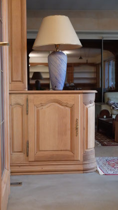 agencement de salon en chêne massif