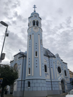 The stunning blue church in Bratislava