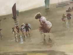 Hermann Delpech Scène de Pêche Bassin d'Arcachon