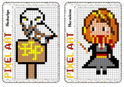 dessin pixel art Harry Potter enfant cycle 2