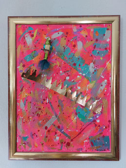 Schräger Königsvogel (Bild inkl. Rahmen), B60cm x H80cm,                CHF 2400