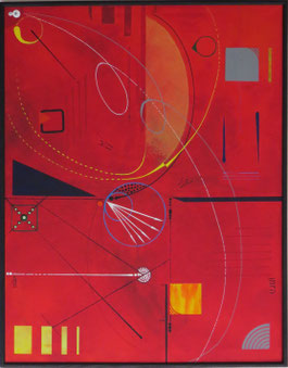 daluz composition géométrique abstraite aux formes colorées inspiration Kandinsky et Miró