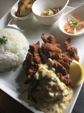 有明鶏もも肉のスパイス唐揚げ&ライス~自家製タルタルソース添 え~ (10月11日予定)