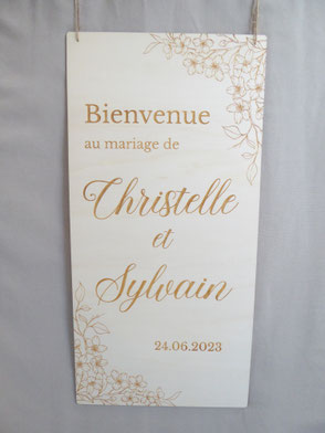 Panneau de bienvenue, signalétiques et plans de tables pour le mariage