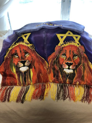 silk scarf with lions on each end