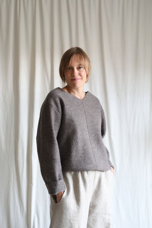 Walkpullover / braun meliert