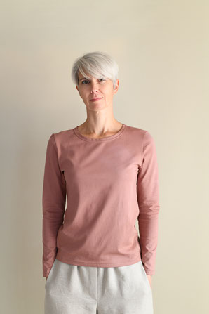 Basicshirt / langarm / rosenholz