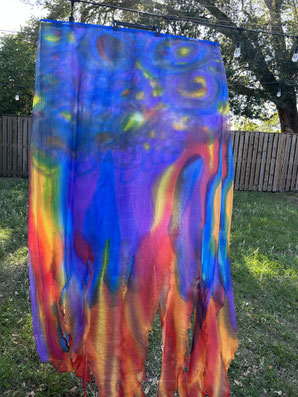 colorful flags representing God's covering cloud and fire!
