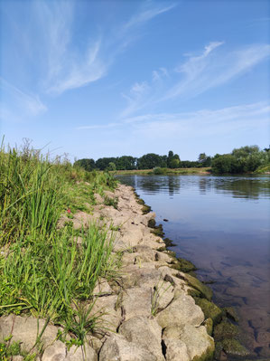Ufersicherung aus Wasserbausteinen (Steinschüttung) - Foto: WSA 
