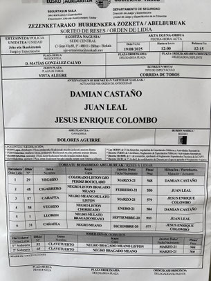 Toros de Dolores Aguirre pour Damian Castaño, Juan Leal et Colombo