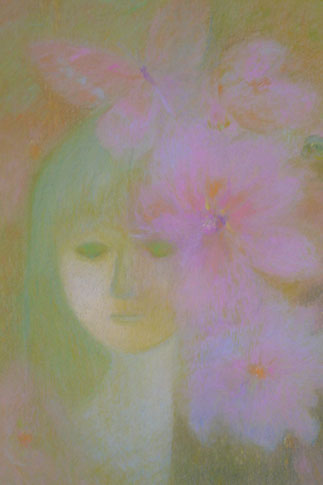 Mädchen im Blumengarten 52.5cmx42.5cm